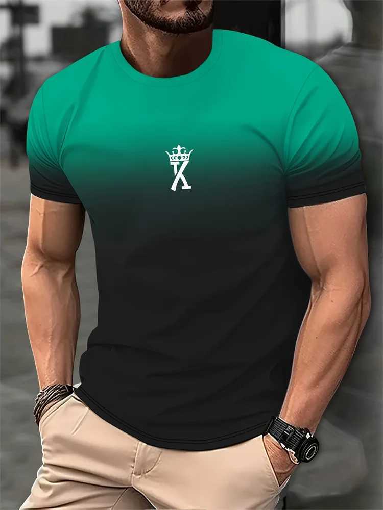 2024 Mens Casual T Shirt Variegated Print T Shirt King Fitness Shirt Oversized Short Sleeve Tops Boys Tops Vintage Mens T ShirtsXJ250117