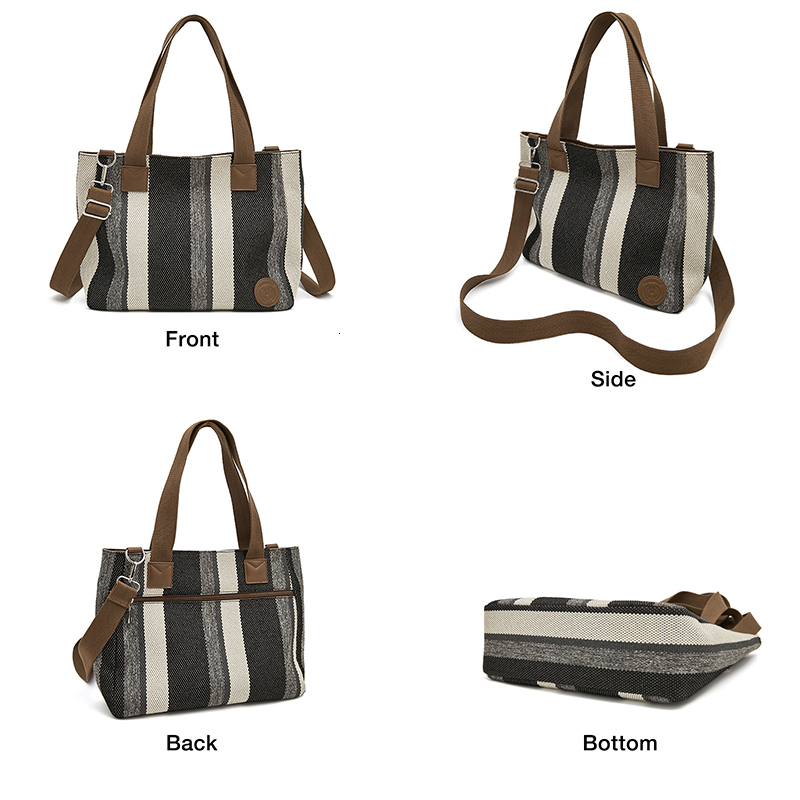 FOXER Women Casual Outdoor Fabric Handbag Lady Commuter Large Capacity Travel Shoulder Crossbody Bag Fashion Light Shopper Totes
