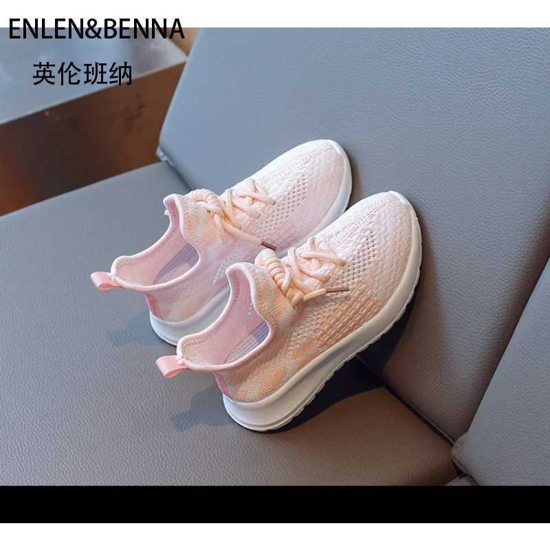Athletic Outdoor Spring and summer new sports shoes medium and older childrens casual shoes flying woven mesh childrens breathable dad shoesY250116MXB