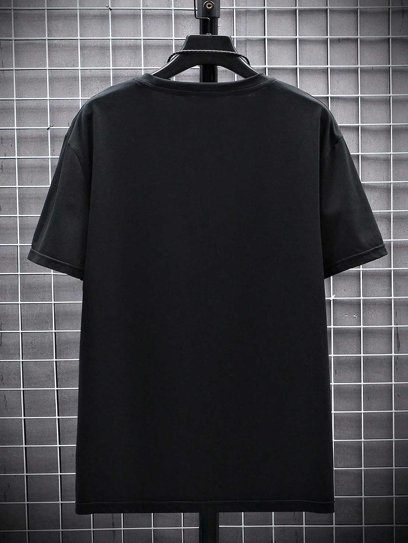 Mens 100% Polyester summer loose size MILANO 96 letter printed slim fit casual sports round neck short sleeved T-shirt topXJ250117