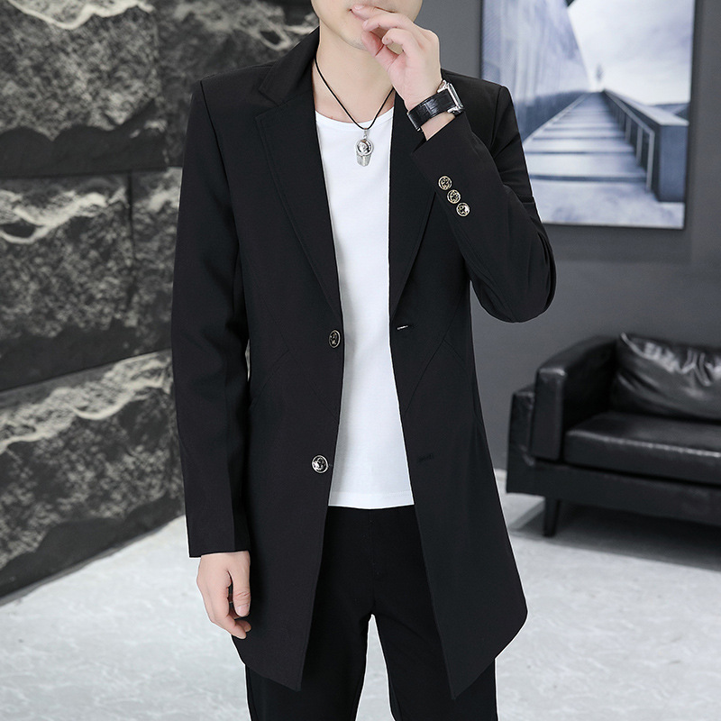 D117Youthful Men's Slim Cut Blazer - Seasonal Medium Length Jacket for Casual Style