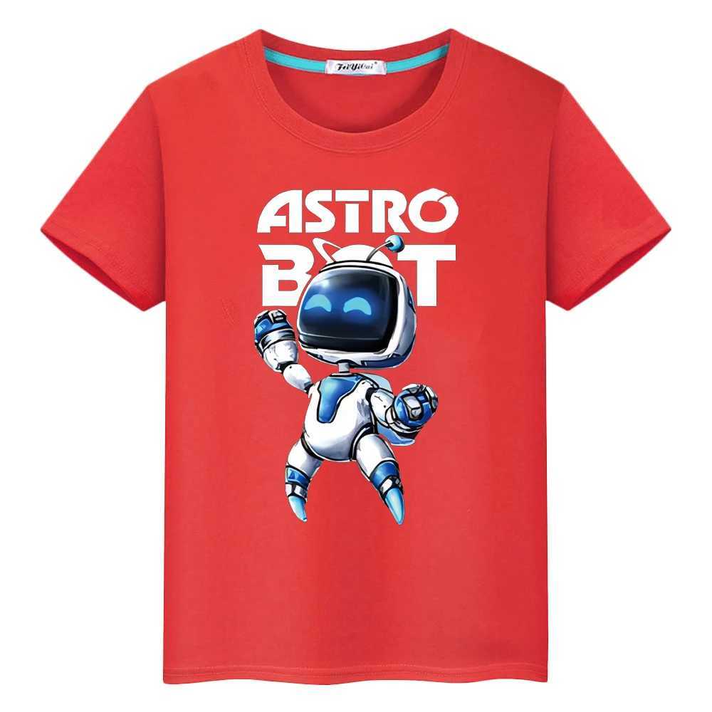 Astro Bot print 100% cotton Kawaii Tops animated short Y2K cartoon T-shirt for girls clothing M250116