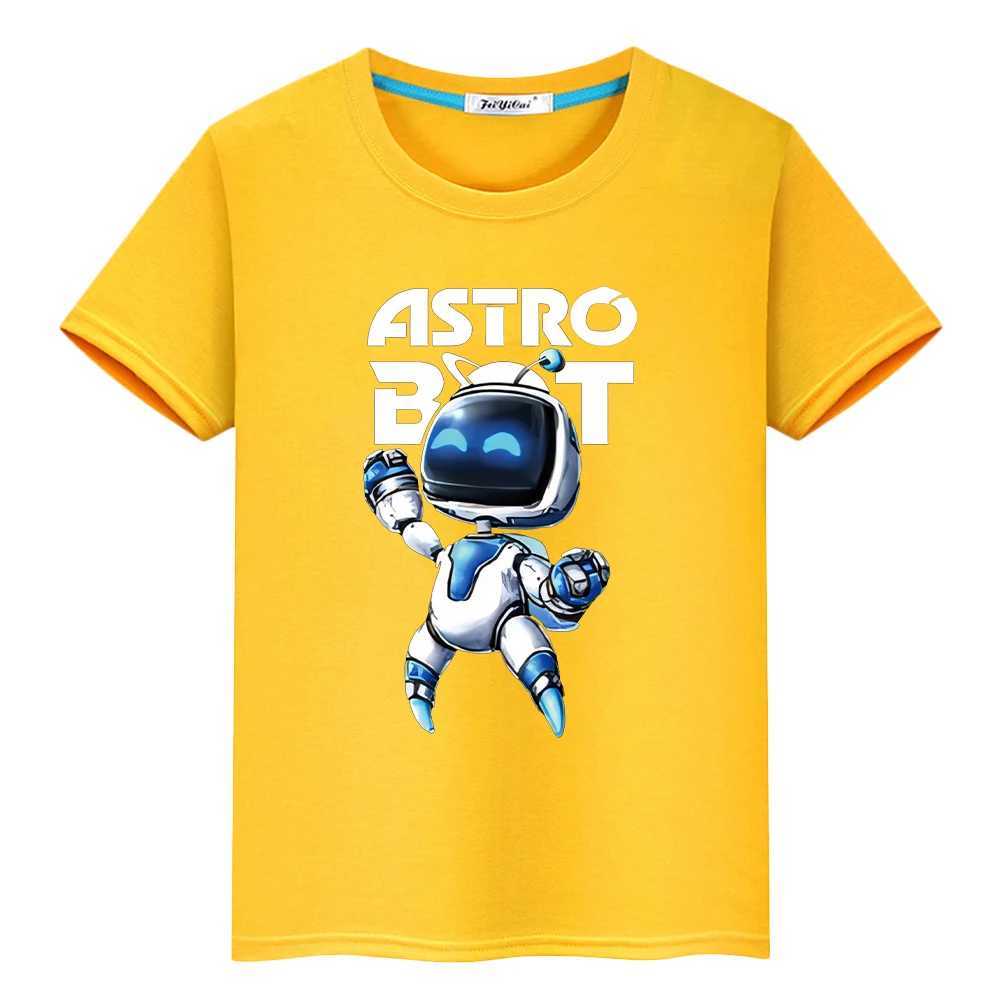 Astro Bot print 100% cotton Kawaii Tops animated short Y2K cartoon T-shirt for girls clothing M250116