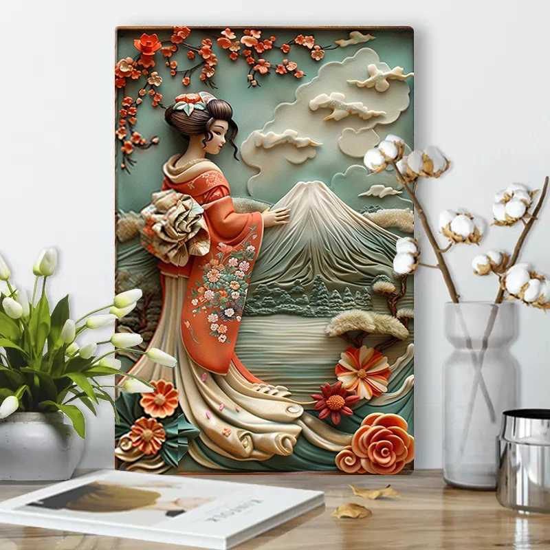 1Pc Vintage Japanese Style Metal Wall Painting Art Sign 2D Plane Made of Alumi Sign for Cafe Home Garden Store Bedroom DecorXJ250116
