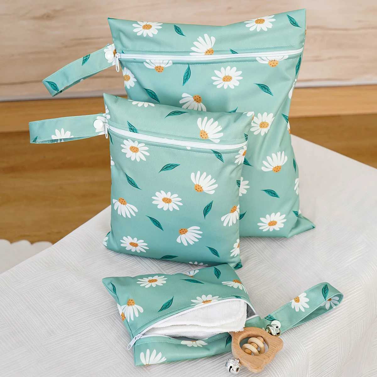 3pcs Different Size Waterproof Wet Bag Wet Dry Bags For Baby Cloth Diapers Breast Pump Part Organizer For Swimsuit Wet ClothesXJ250117