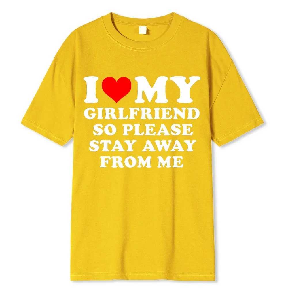 I Love My Girlfriend T Shirt Men Gift Valentines Day I Love My Boyfriend Clothes Funny Street Tee Tops Cotton Girls T-ShirtsXJ250117