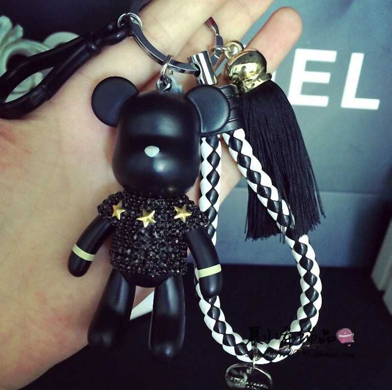 2021 Fashion Bomb Tassels Cartoon Popobe Gloomy Bear Keychain Cute Bag Charm Holder Cartoon Resin Key Chain W250116