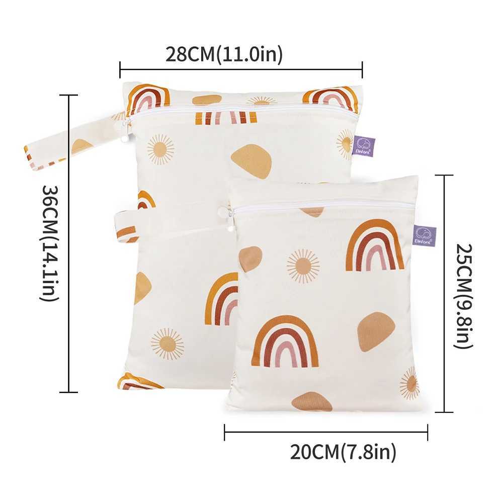 Elinfant 2PCS Washable Beach Pool Gym Bags For Swimsuits Wet Clothes Waterproof Cloth Diaper Bag Wet Dry BagXJ250117