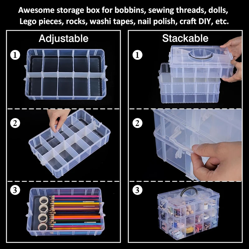 Household Storage Box Multi-layer Lattice Toy Building Blocks Parts Sorting Transparent Storage Box