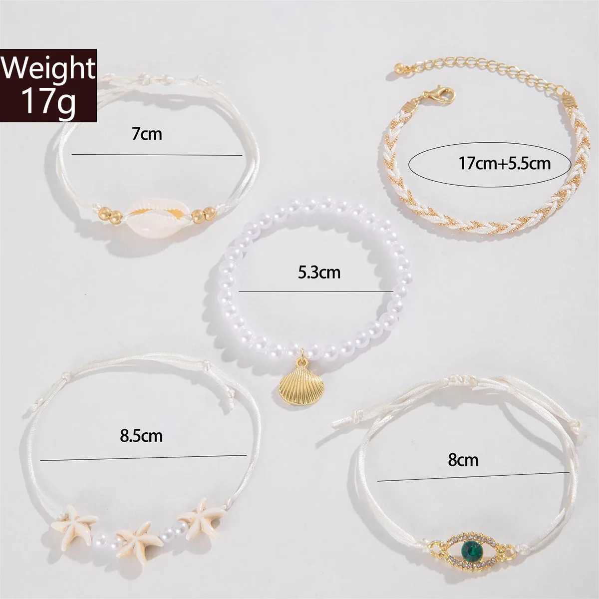Tocona 5pcs/set Bohemian Imitation Pearl Bracelets for Women Ethnic Style Shell Beaded Bangles Summer Beach Jewelry Set 26165XJ250117
