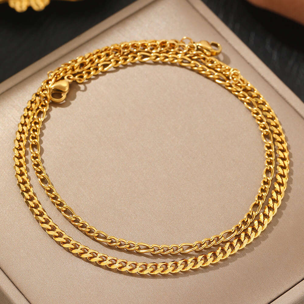 Minimalist fashionable Bohemian ankle with stainless steel personality, nd layered foot chain for accessories