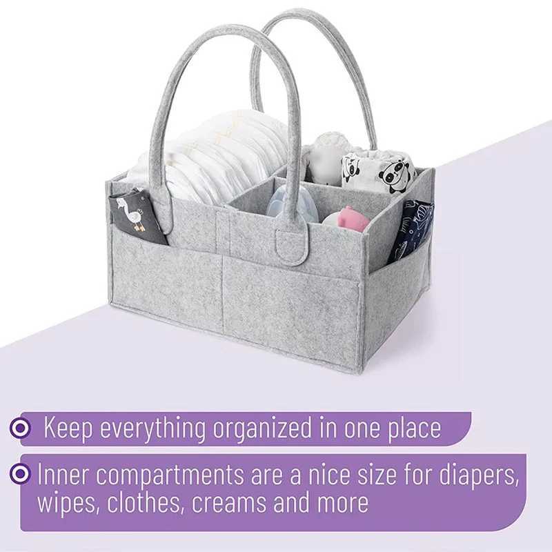 Light Newborn Baby Felt Diaper Storage Bag Multifunctional Split Veo Diaper Large Capaci Folding Mommy Bag for 0-24 MonthsXJ250117