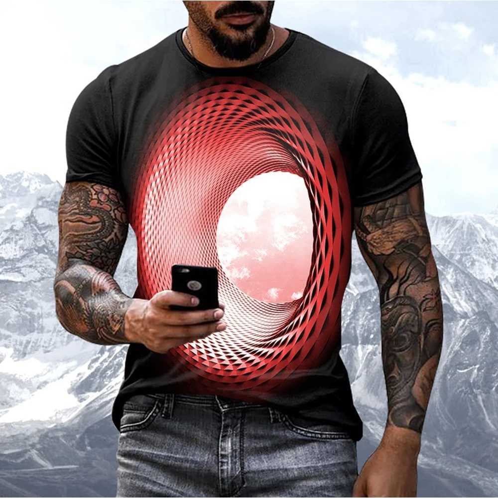 New Mens Personalized T-shirt Fashion 3D Sky Print Casual Crew Neck T-shirtXJ250117
