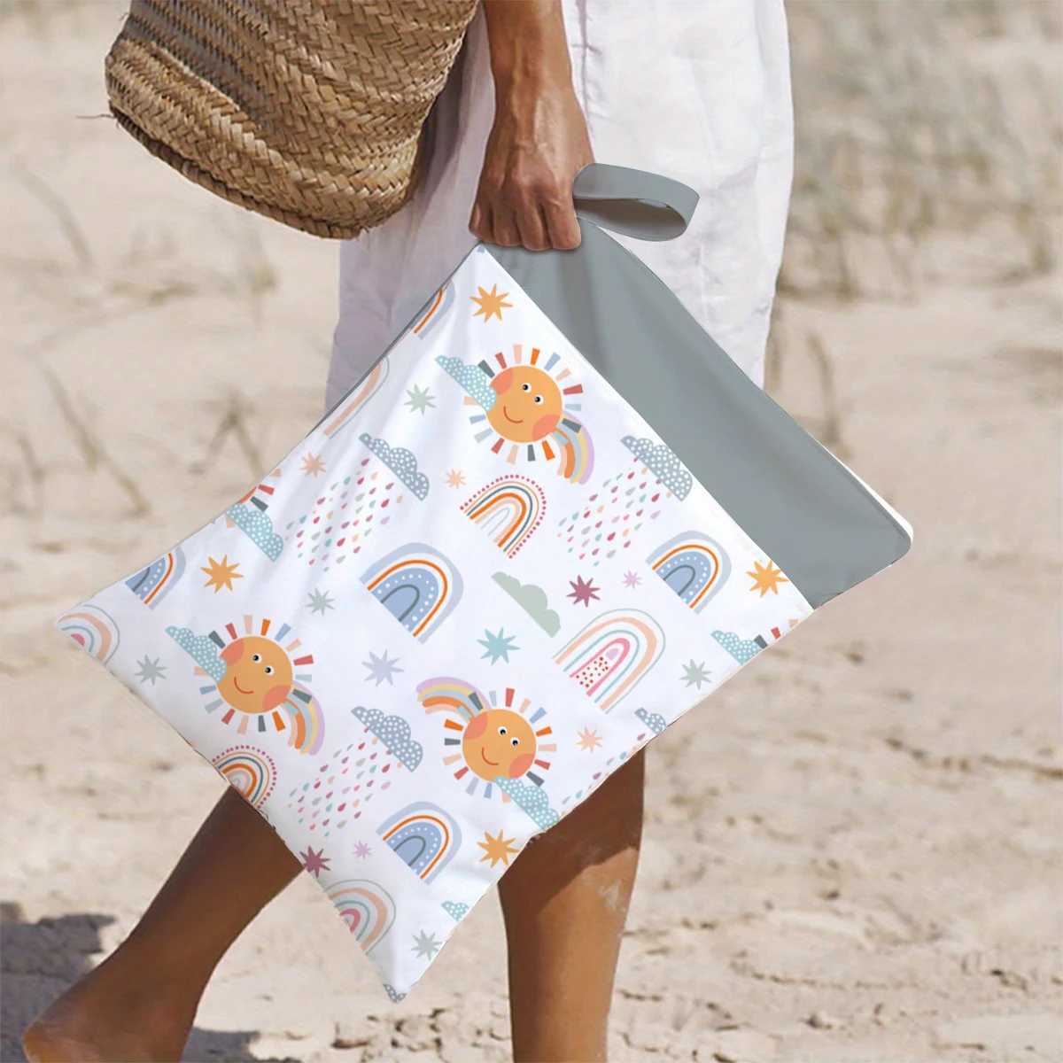 HappyFflute Portable Wetbag For Baby Diapers Nappies Waterproof Diaper Bag With Two Zipper 1PC 30cmx40cmXJ250117