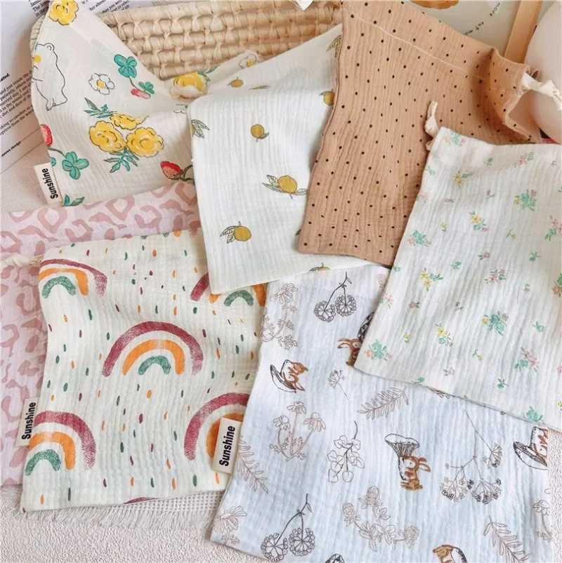 Natural Cotton Mommy Storage Bags Outdoor Baby Diaper Carrier Cute Sunshine Rainbow Printing Drstring PouchesXJ250117