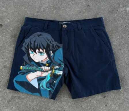 Denim shorts summer American retro 2024personalized cartoon character printed shorts casual Y2K trend fitness sports street wearXJ250117