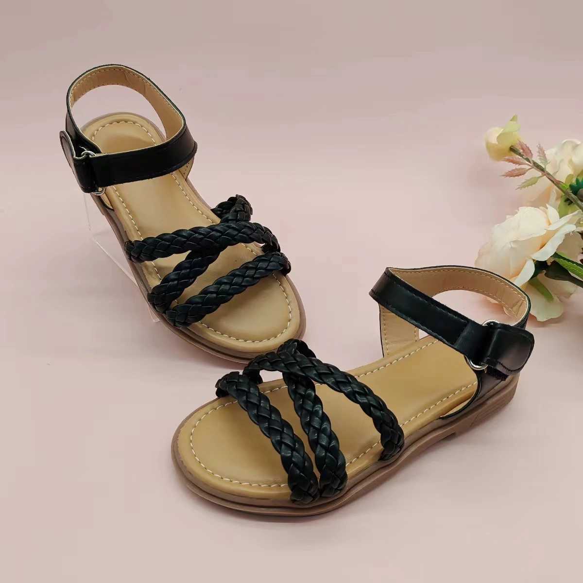 Sandals Girls sandals new summer medium and large children princess shoes soft sole shoesY250116O188