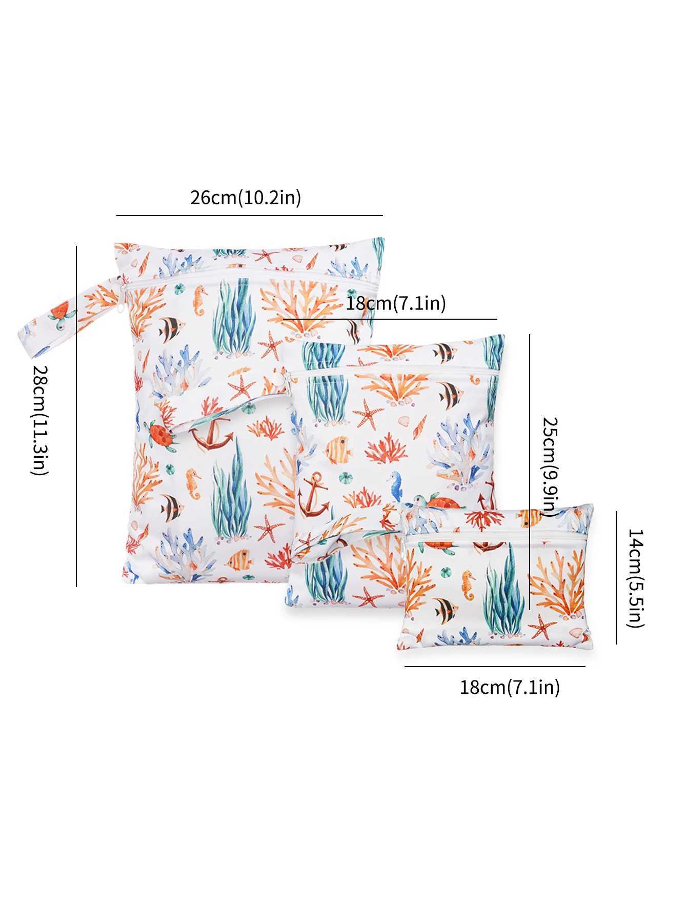 HappyFlute New 3Pcs Set Smooth Zipper Pocket Multi-Scenario Use Can Be Hung Waterproof Reusable Diaper Cover WetBagXJ250117