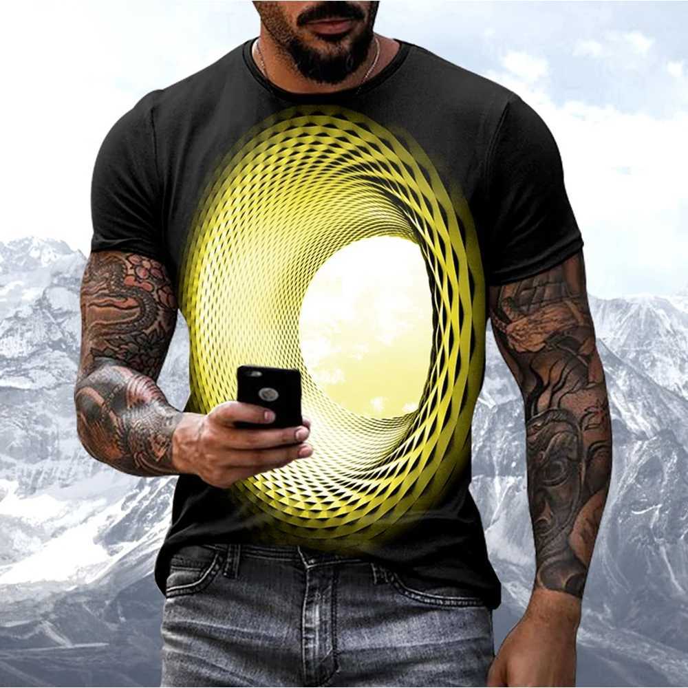 New Mens Personalized T-shirt Fashion 3D Sky Print Casual Crew Neck T-shirtXJ250117