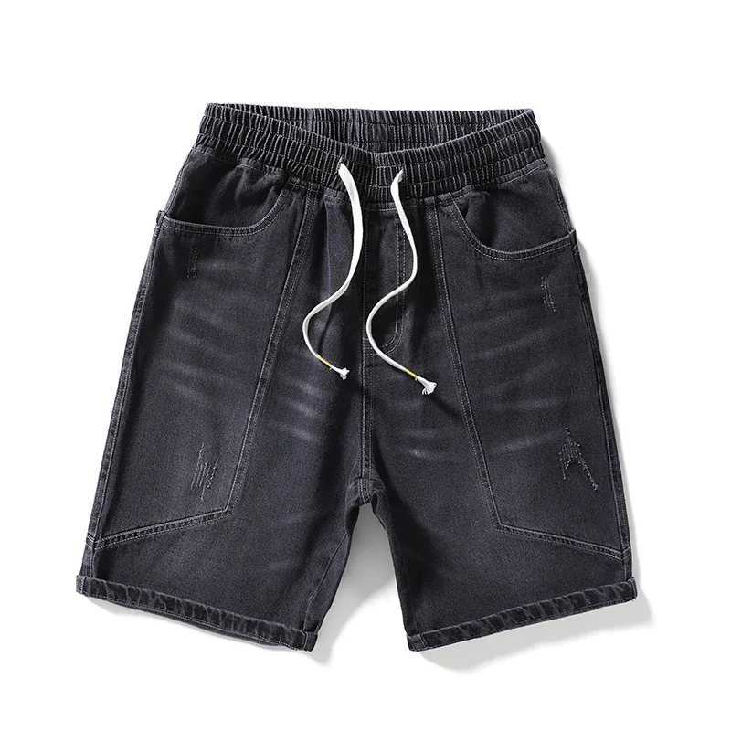 Summer Big Size Short Men Casual Plus Size Large Black 5 Loose Denim Shorts 8XL Breeches Jean Knee Shorts Pants Y2k 5XL 7XL BlueXJ250117