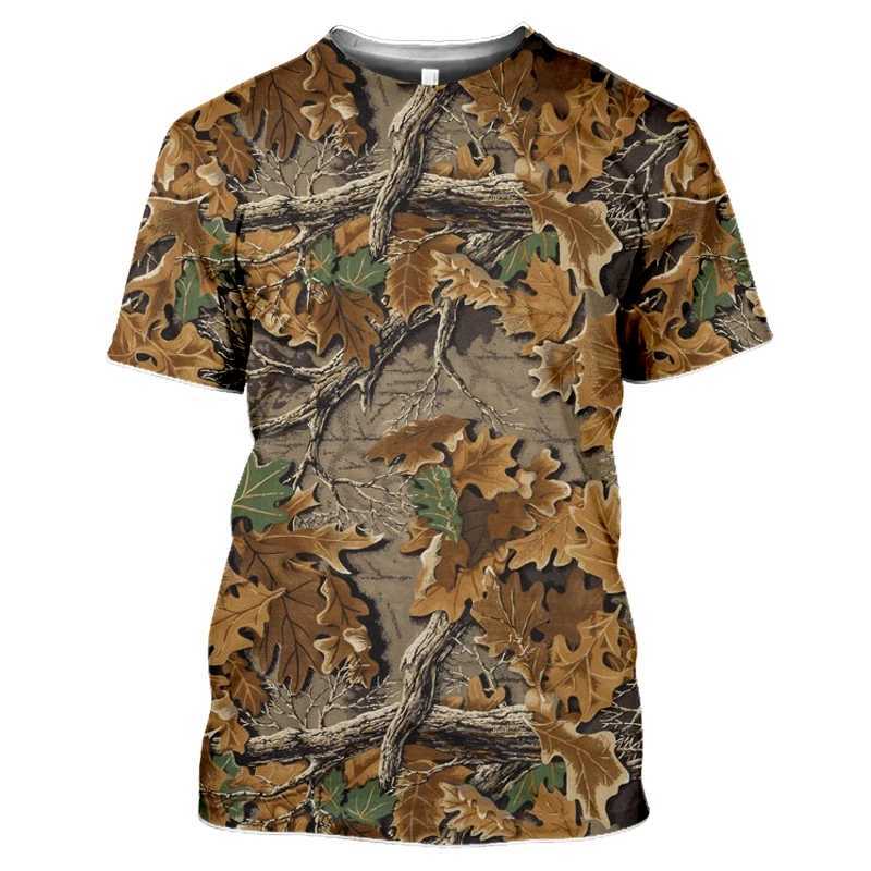 2022 New Outdoor Hunting Camouflage T-shirt Men 3d Print Summer Cool Military Tops Sport Camo Camp Gym TeesXJ250117