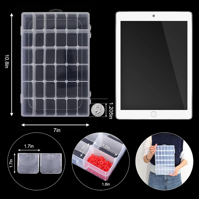 36 Grid Storage Box Transparent Plastic Parts Fishing Gear Craft Beads Jewelry Storage Box
