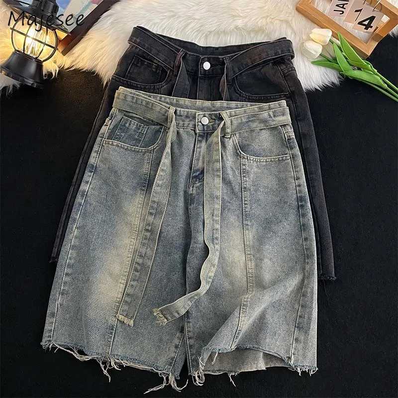 Men Casual Shorts Denim Trousers American Summer Streetwear Vintage Washed Teens Hip Hop Y2k Clothes Fashion Zipper All-matchXJ250117