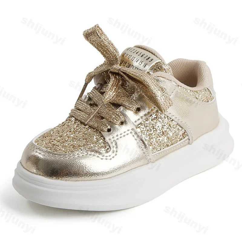 Athletic Outdoor Kids Shoes for Boys Girls Soft Sneakers Diamond Sequins Sports Running Shoes Children Flat Casual Baby Toddler Outdoor ShoesY250116V5