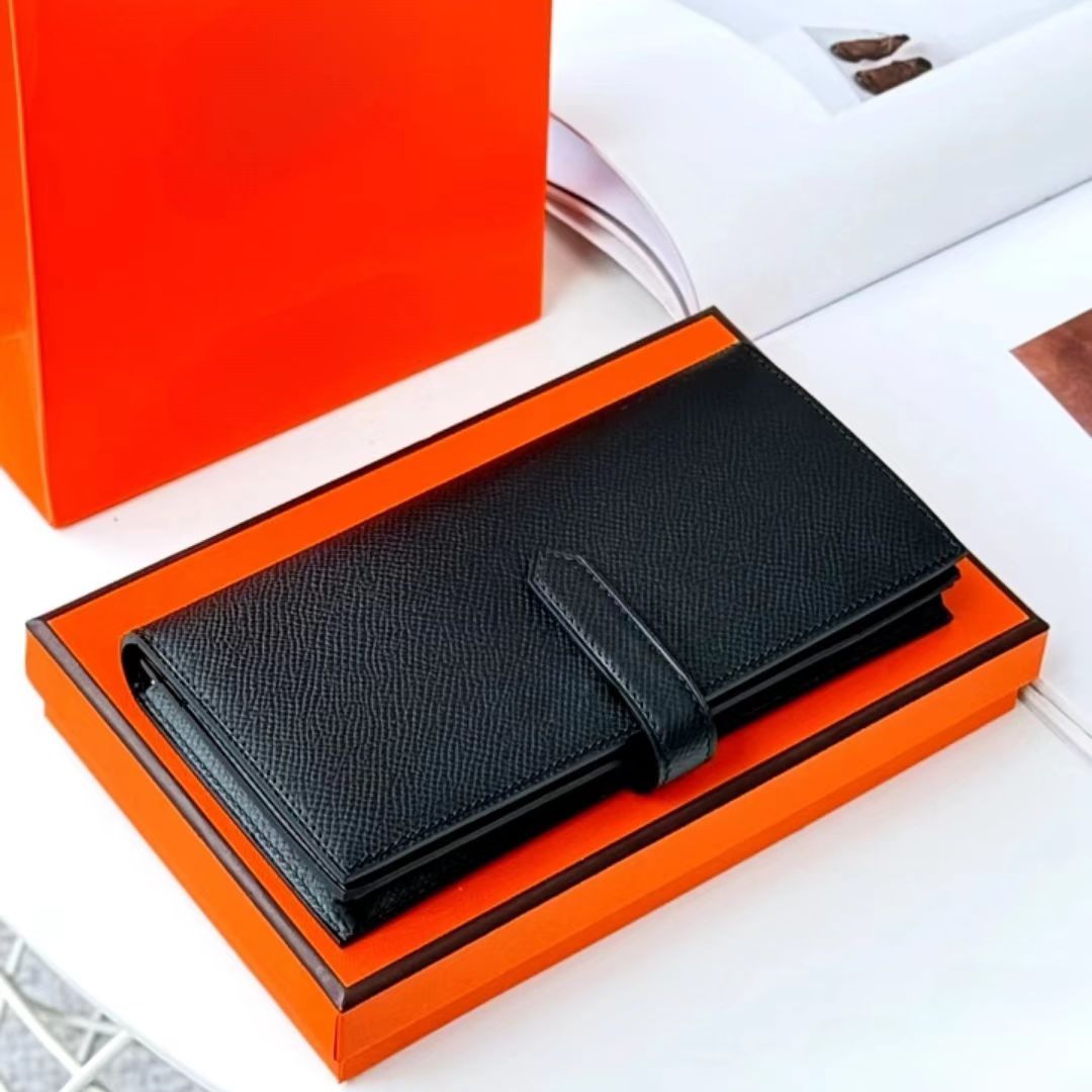 19A Designer Wallet Luxury Purse Fashion Card Bag Clutch Bag Strap Button Switch in Italian Original leather with 18K hardware