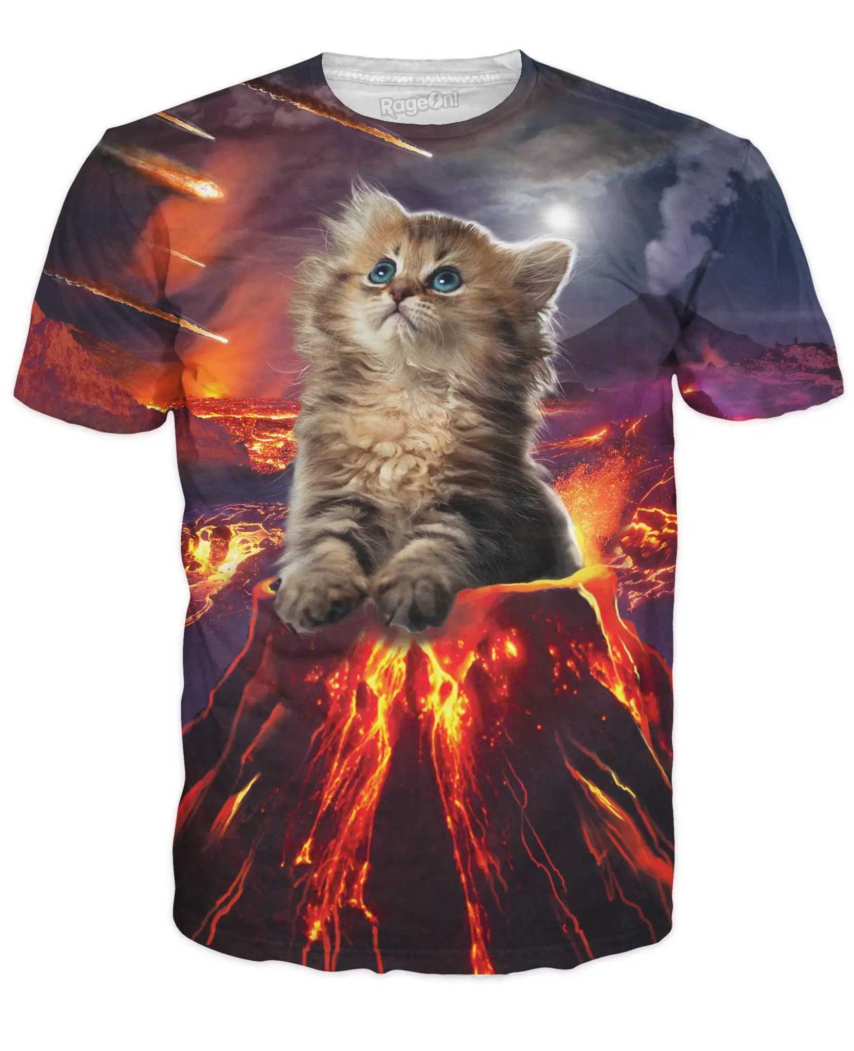 Funny Cat 3D Print Summer Mens O-Neck T-shirt Casual Short Sleeve Oversized Pullover Fashion Tops Trend Streetwear Men ClothingXJ250117