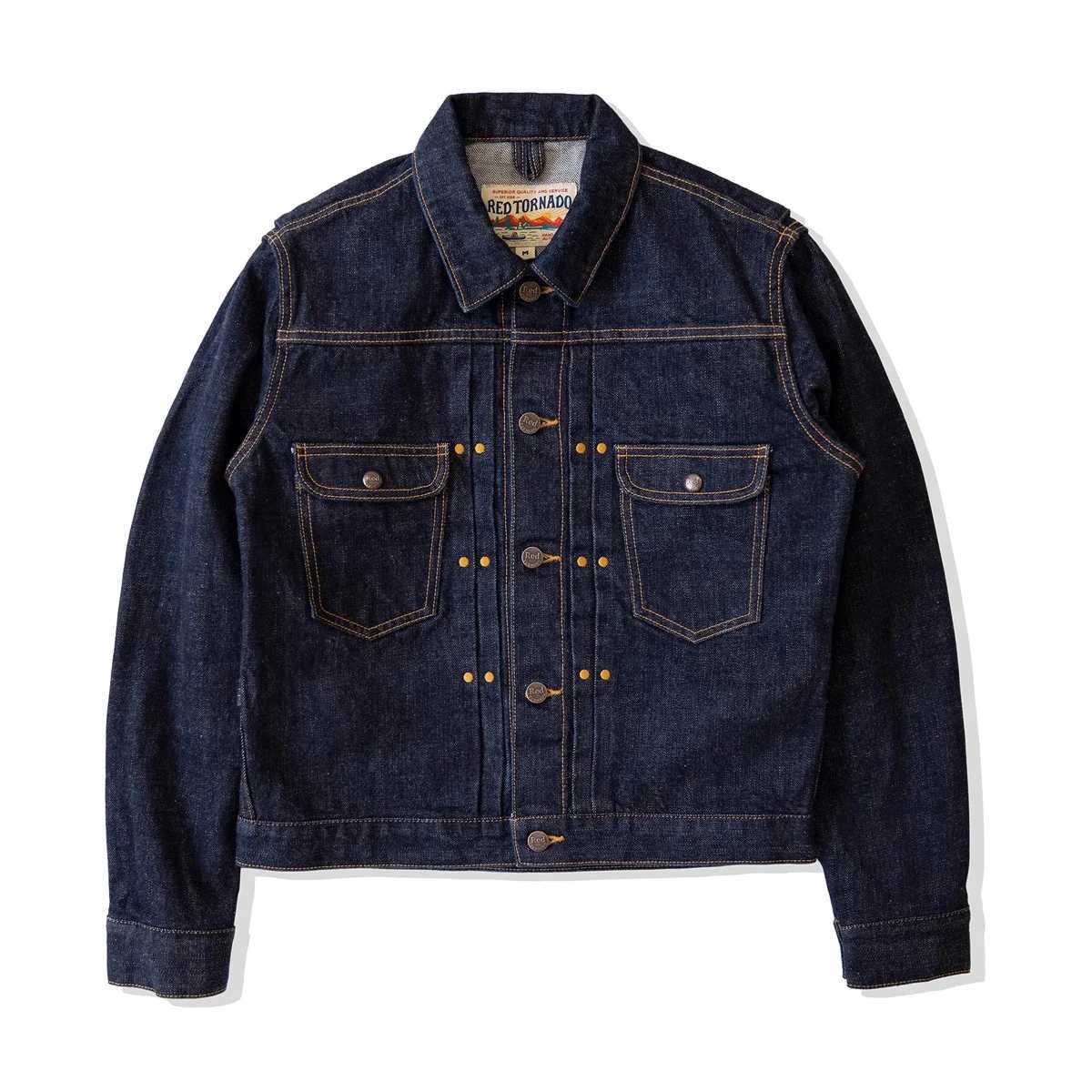 Red Tornado MJ Selvedge denim jacket for men rugged and unlined Western style denim jacket W250116