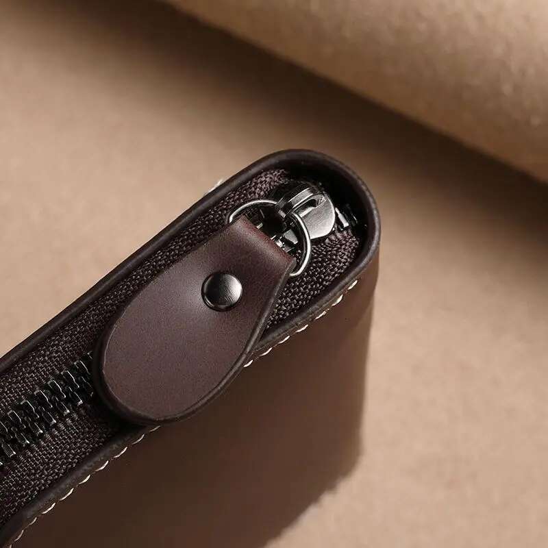 PU Leather Men'S Holder Small Zipper Short Wallet Solid Color Coin Purse Accordion Design ID Business Credit Card Case 1PC swissmilitary
