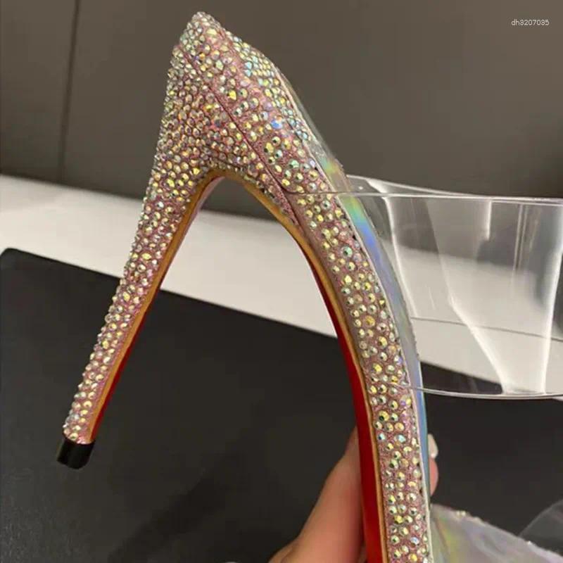Sandals Shoes Women's Summer 2025 Transparent High Heels For Woman Trend Pvc Women