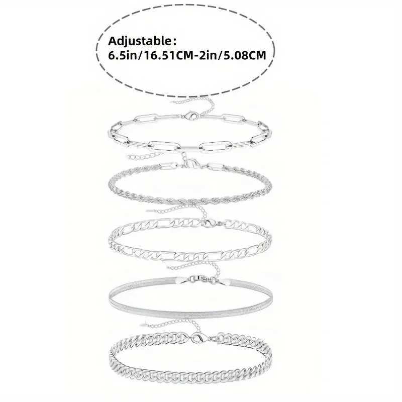 Vintage Punk Style Womens Bracelet Set Silver 925 bracelet Plated Gold bracelet Cuban Per Clip Chains Fashion AccoriesXJ250117