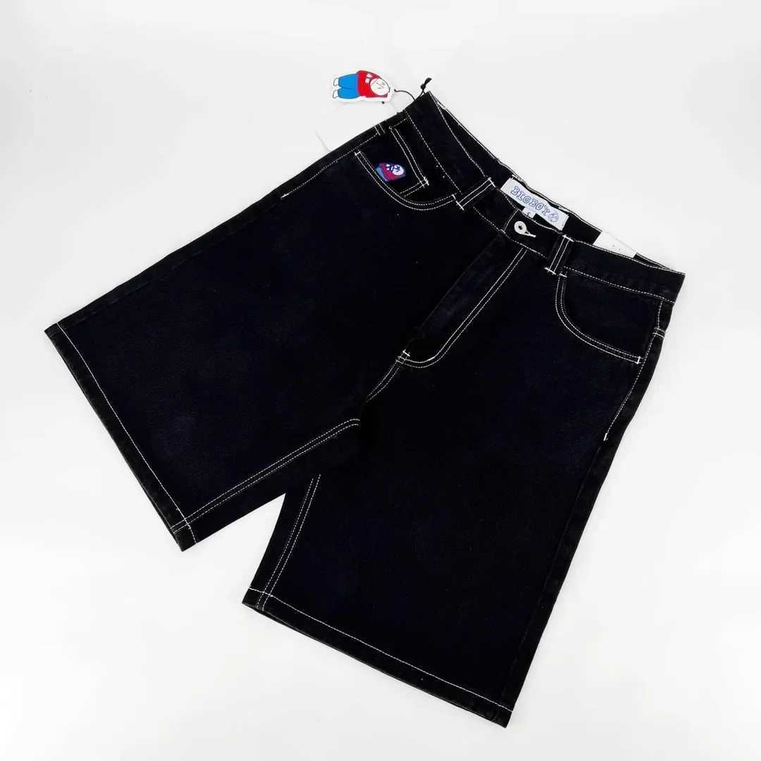 Big Boy Retro Hip Hop Cartoon Graphic Streetwear New Harajuku Gym Basketball Shorts Mens Denim Shorts Embroidery Baggy Jorts W250319