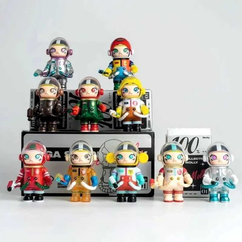 Hot Mega Collection 100% Space Molly Series 02 Limited Mystery Box Toy Astronaut Ornament Cute Doll Action Figure Blind Box Gift W250116