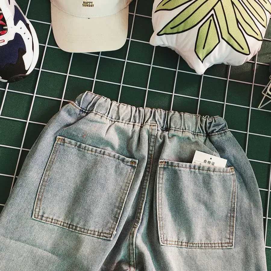 Mens Short Jeans Pants Long Half Bermuda Drawstring Male Denim Shorts Trend 2024 Y2k Fashion With Youthful Emo Sale Cut BlueXJ250117