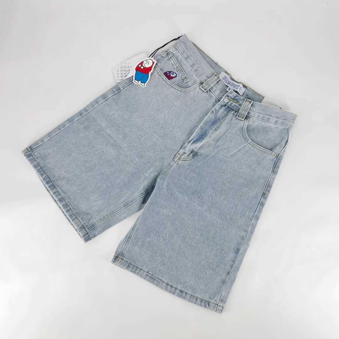 Retro Hip Hop Cartoon Graphic Streetwear Denim Shorts Y2k Big Boy Embroidery Baggy Jorts Harajuku Gym Basketball Shorts Men W250319