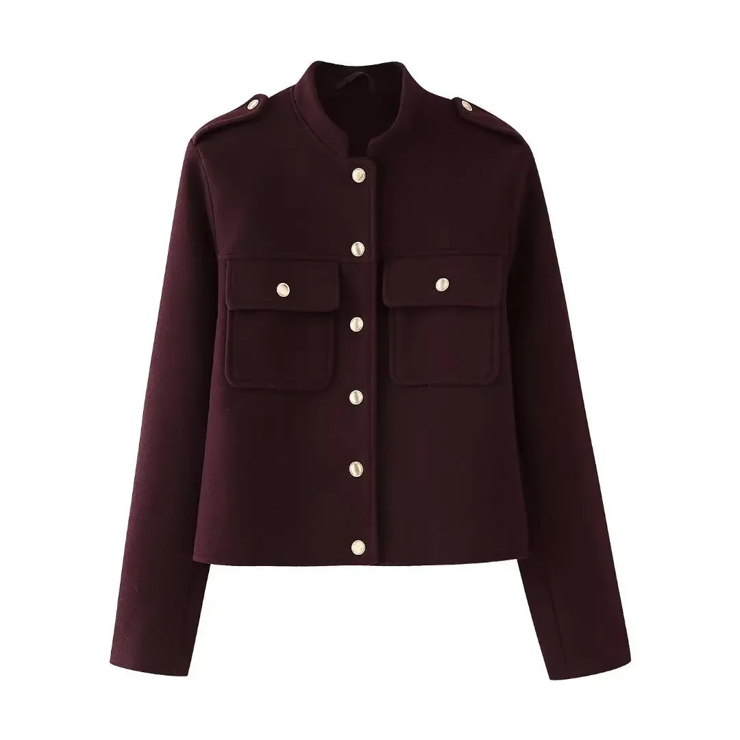 ZR Mall Style Soft Cropped Woolen Jacket Daily Simple Commuting Versatile Autumn/Winter Version 3046292 250109