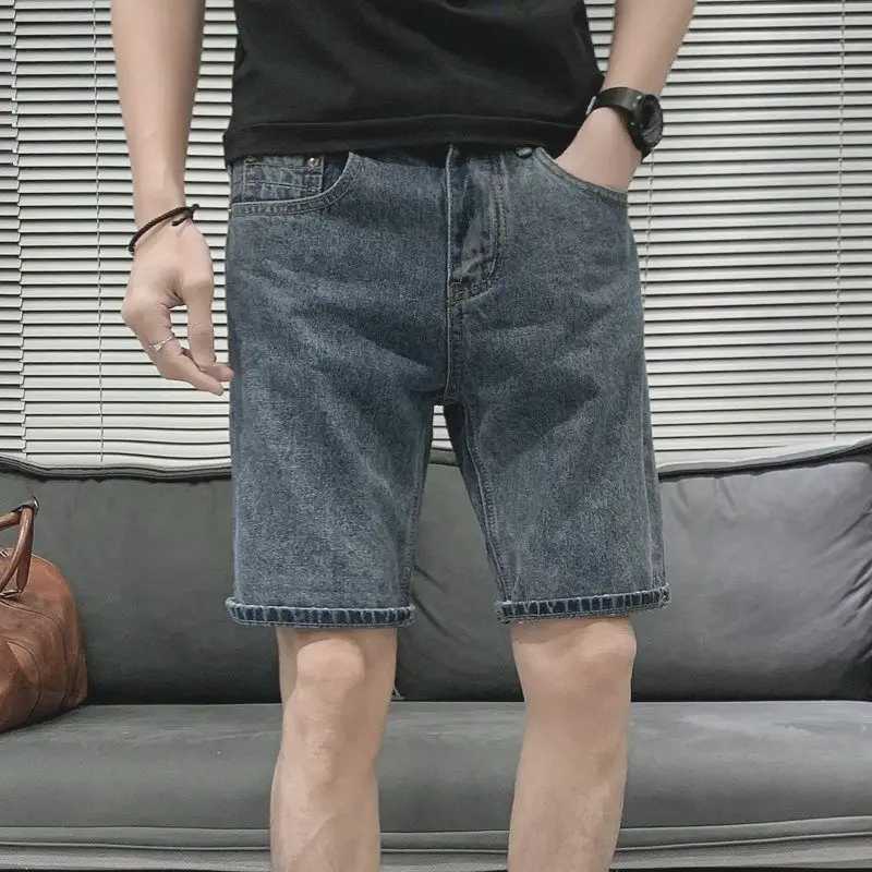 Man Denim Shorts with Pockets Straight Short Jeans Pants for Men Sale Xxxl Y2k Fashion Emo Harajuku Luxury Summer Cowboy PopularXJ250117