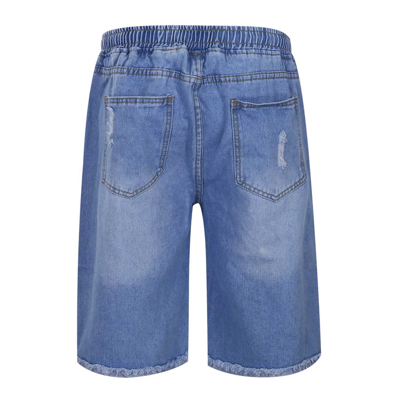 Man Denim Shorts Loose Half Graphic Bermuda Short Jeans Pants for Men Ripped Long Baggy Wide Popular Luxury Y2k Fashion DesignerXJ250117