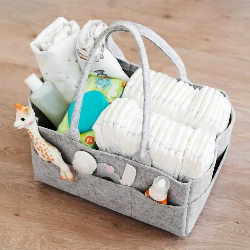 Felt Baby Diaper StorageBag Portable Childcare Felt Diaper Storage Bag Multi-functional Portable Storage Bag For Mothers 1PCXJ250117