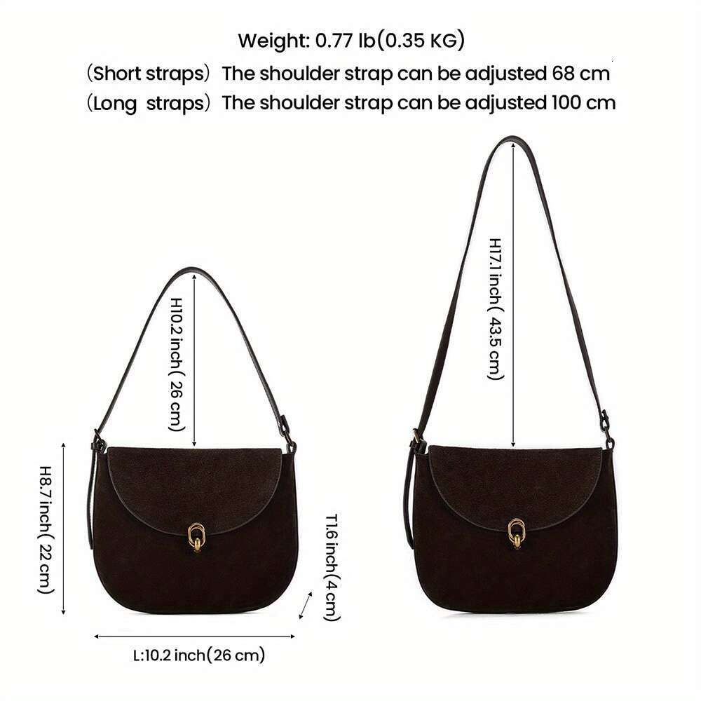 1pc JOGUJOS women's leather velvet fashionable shoulder bag, large capacity, style, polyester lining, solid color, top handle, rotating lock clos
