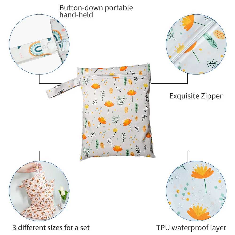 BIAI 3PCS Different Size Wet Storage Bag Baby Diapers Bag Travel Storage Wet Bags For Swimming Sports Christmas GiftXJ250117