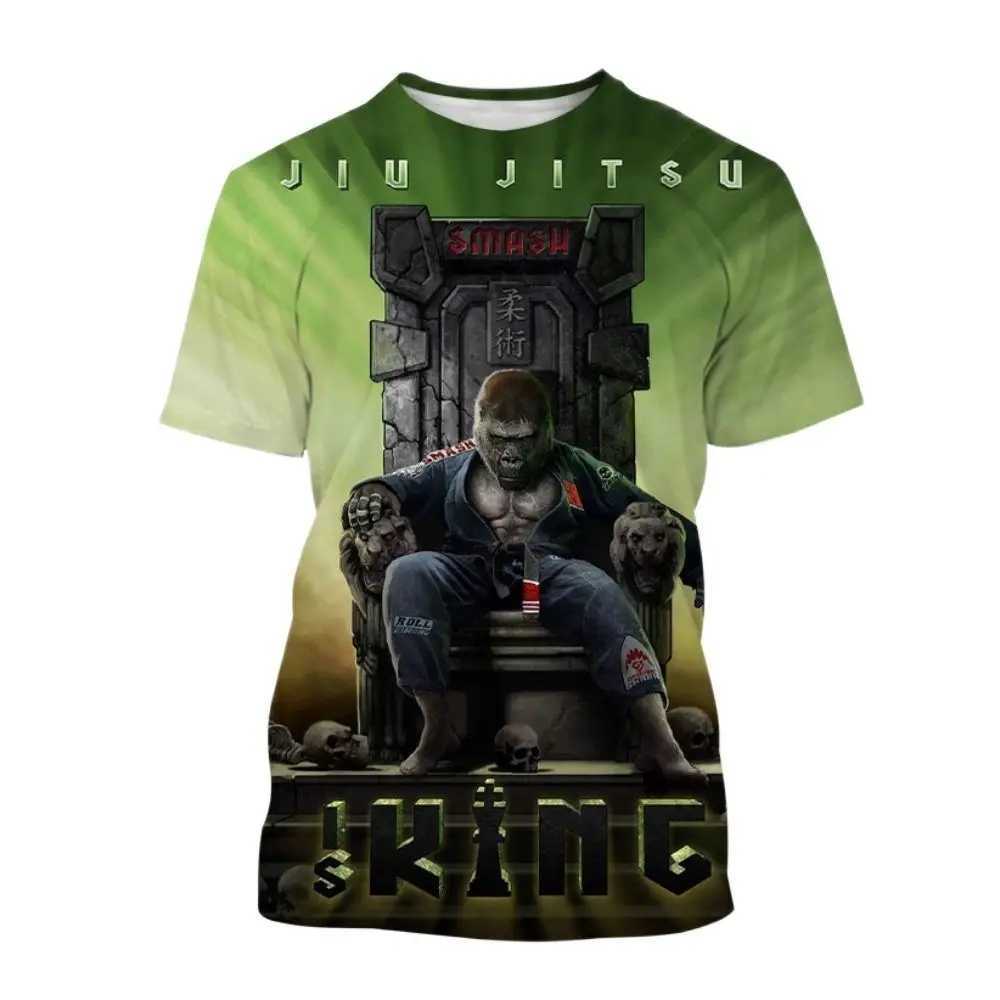 Mens T Shirt BJJ Jujitsu Enthusiast Wrestle Clothing Fashion 3D Animal Pattern Oversized T-shirt Casual O-neck Short Sleeve TopXJ250117