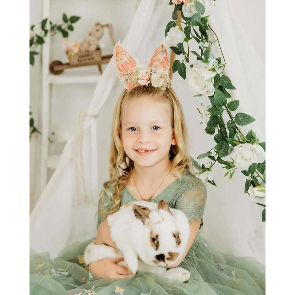 Meet Romance RAL EMBROIDERED TULLE LACE GIRL DRESS IN SAGE Scalloped Edges Tulle Skirt Junior Bridesmaid Gown 6660311
