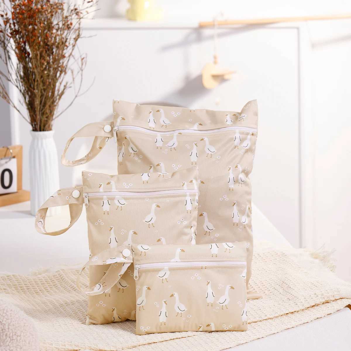 3PCS Recycled Fabric Waterproof Wet Dry Bag Portable Diaper Bag Sanitary Storage BagXJ250117