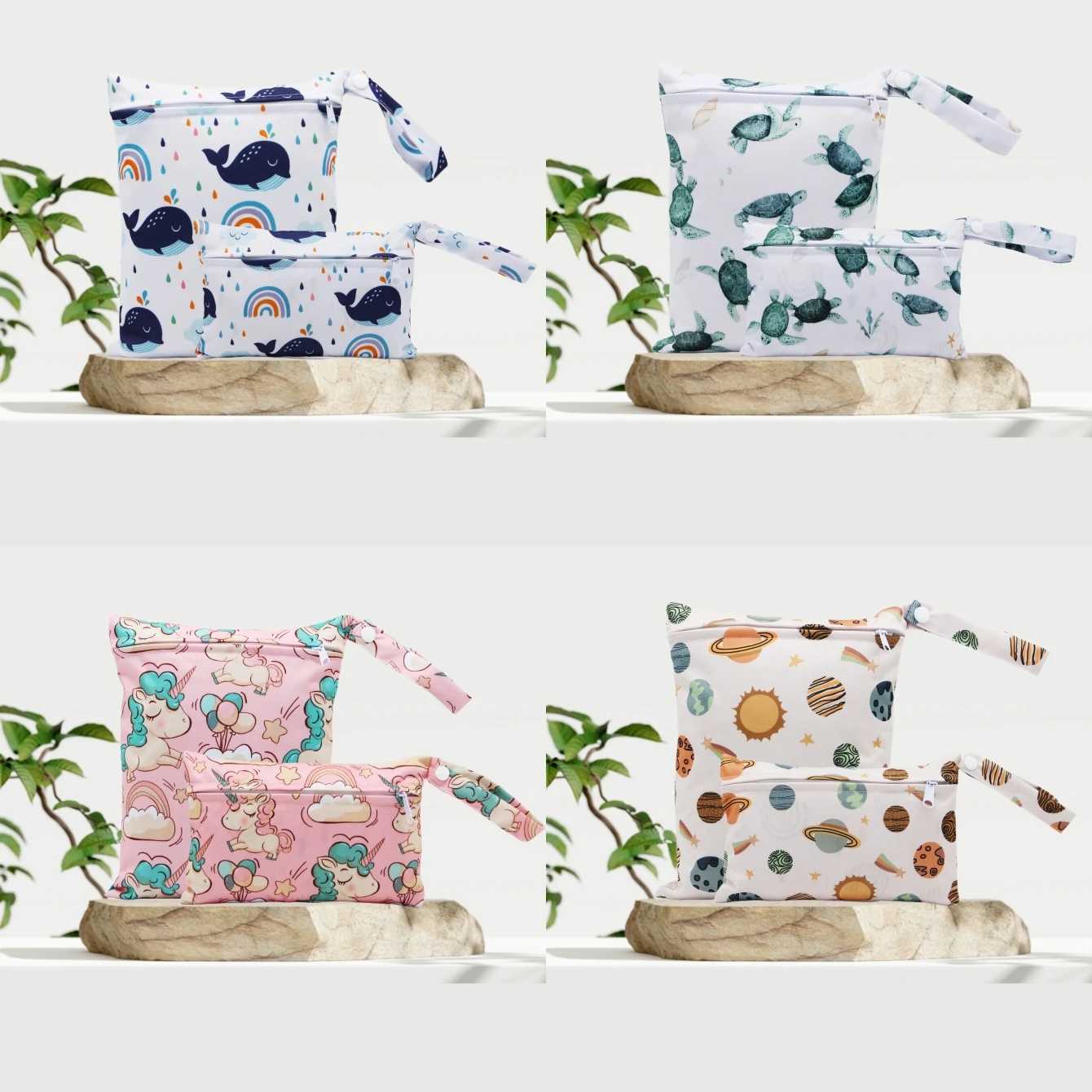 2 Pieces Waterproof Beach Diaper Cloth Nappy Laundry Baby Large Baggies Swimmer Bottoms Wet Dry Pouch Smallalso Be Make Up BagXJ250117