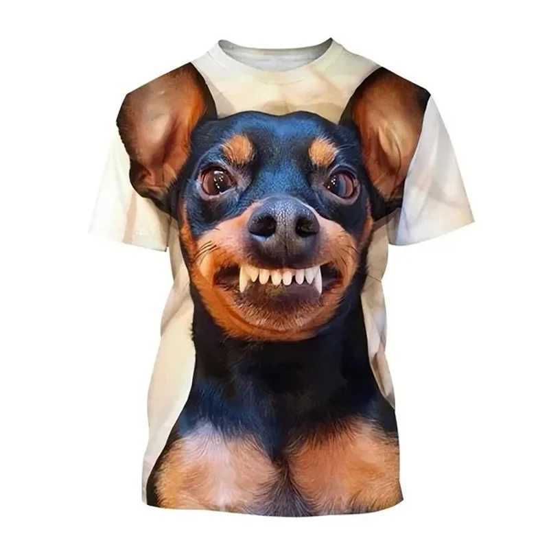 New Chihuahua Dog T-Shirts Cute Animal 3D Print Mens Woman Casual Short Sleeve T Shirt Oversized Harajuku Top Tees Man ClothingXJ250117