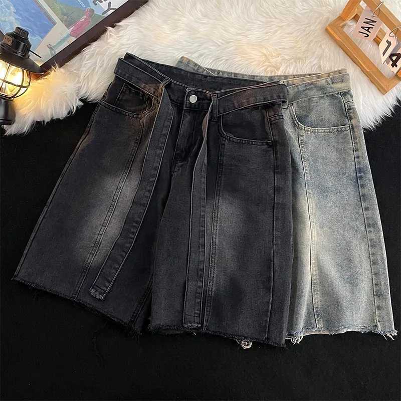 Men Casual Shorts Denim Trousers American Summer Streetwear Vintage Washed Teens Hip Hop Y2k Clothes Fashion Zipper All-matchXJ250117